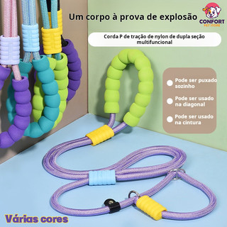 Guia de Passeio Mãos Livres Com Corda Dupla De Nylon Transversal Reforçada Resistente Refletivo Para Cachorros cachorro