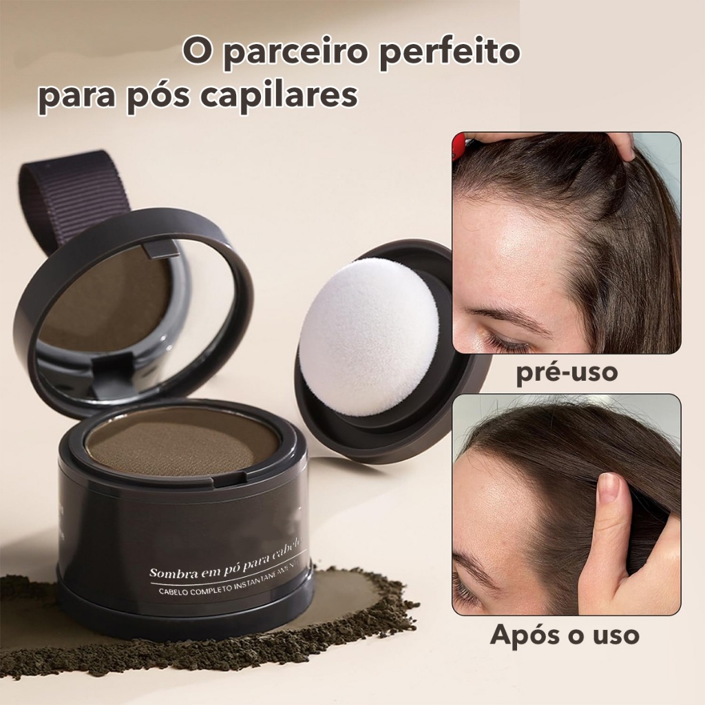 Pó De Retoque Em Para Linha Capilar Sombra E Preenche A Testa