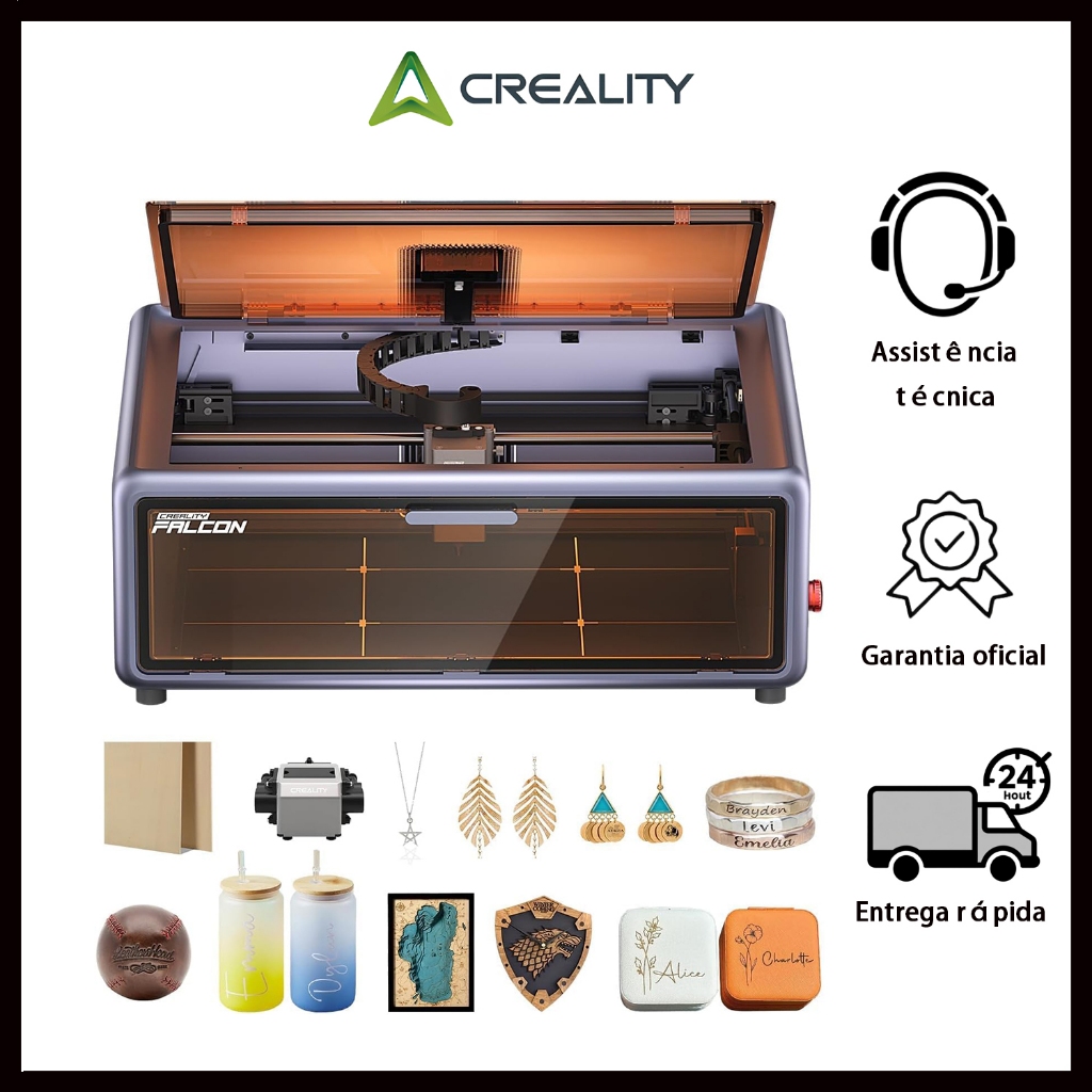Creality Falcon A1 Máquina De Gravação A Laser 10W Com assistência de ar/câmera/extração de fumaça em Oferta na Shopee