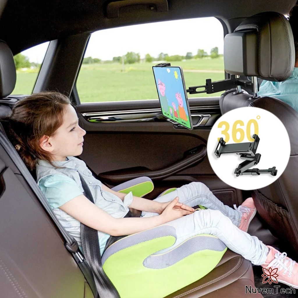 Suporte Veicular para Celular Banco Traseiro 360 Graus Giratória Suporte de Tablet Dobrável e Extensível em Oferta na Shopee