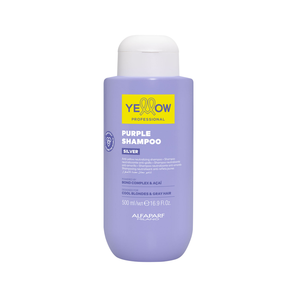 Shampoo Yellow Silver 500ml Alfaparf Cabelos Loiros Platinados e Grisalhos Combate Tons Amarelados