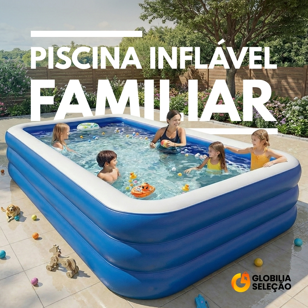 ✨Piscina Inflável Retangular Infantil 3 Anéis 2.6m Piscina Inflável Playground Swimming Po...