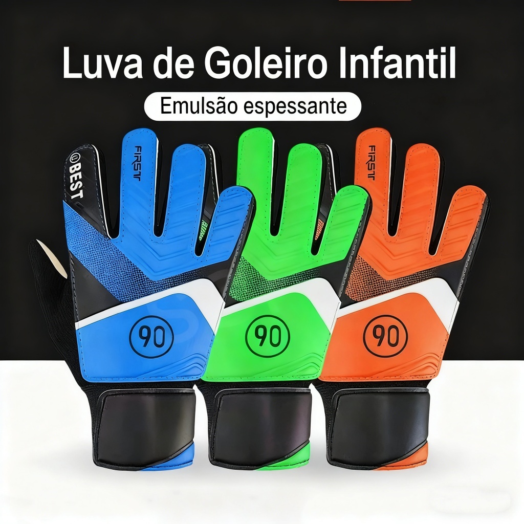 Luva goleiro crianças luvas de futebol crianças dedo cheio luvas de goleiro antiderrapante amortecimento engrossado