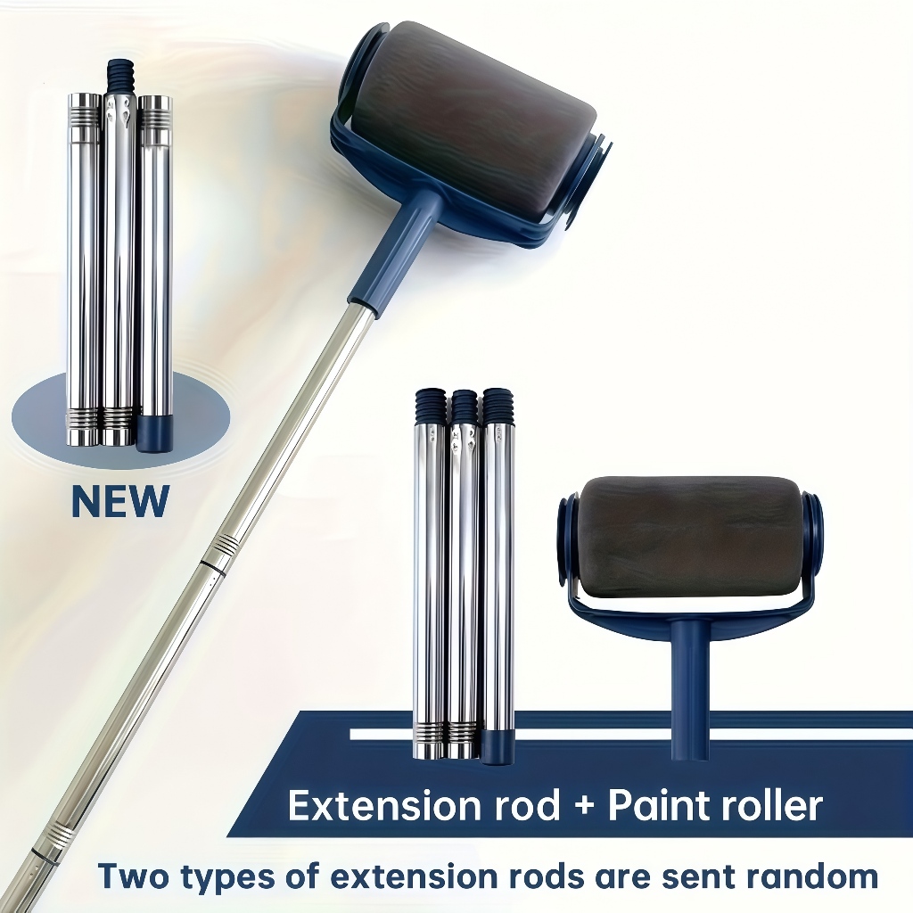 Kit de Pincel Rolo de Pintura Easy Glide de 6 Polegadas para Pintura de Paredes + 72 cm cabo