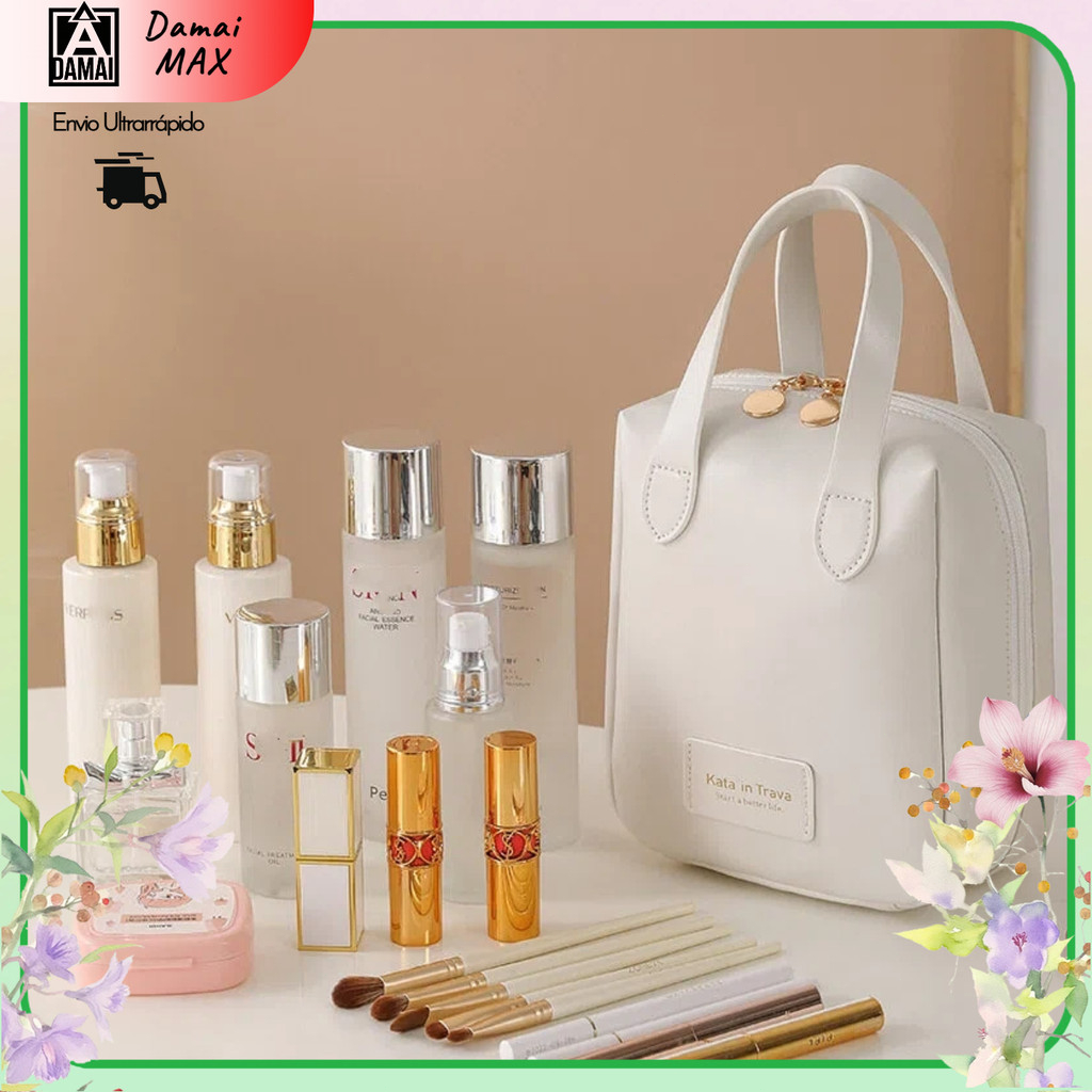 Bolsa de Cosméticos Necessaire Organizador de maquiagem Impermeável Portátil Ideal para o Uso Diário em Oferta na Shopee