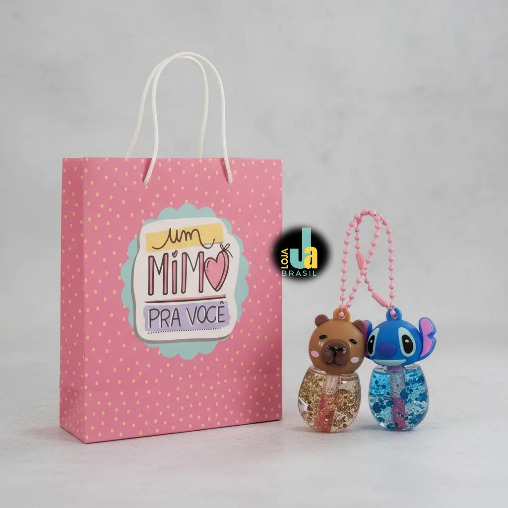 Kit Gloss Stitch e Capivara com bilho suava e sacola presenteável - Menina, festa, estilosa - Mais Vendido