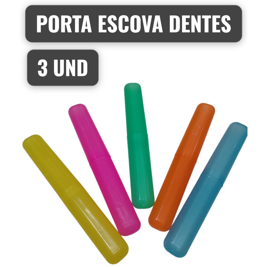 Porta Escova de Dentes - Kit com 3 und em Oferta na Shopee