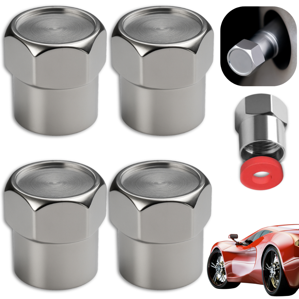4 Tampa De Válvula Bico Pneu Metal Carro Moto Automotivo Universal