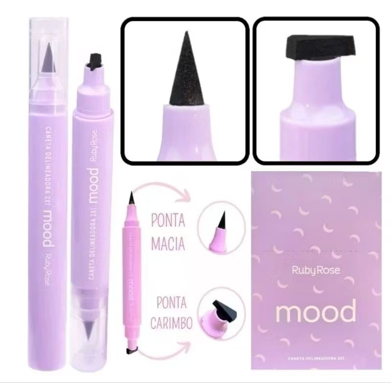 Delineador Premium 2X1 Mood Hb519 Ruby Rose em Oferta na Shopee