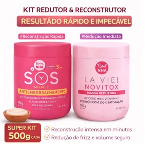 Kit Reconstrução Capilar NHA – SOS Antiemborrachamento + Novitox Massa Redutora – Força, Elasticidade e Brilho Imediato em Oferta na Shopee