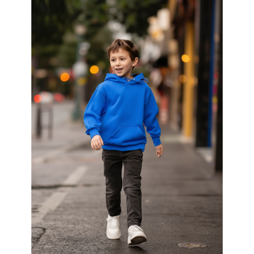 Blusa de Frio Moletom Infantil Liso Básico Flanelado Algodão do 8 ao 16