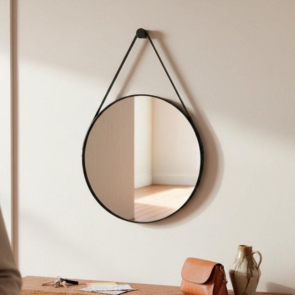 Espelho Redondo Decorativo 30cm Com Alça Espelho Banheiro Quarto Sala em Oferta na Shopee