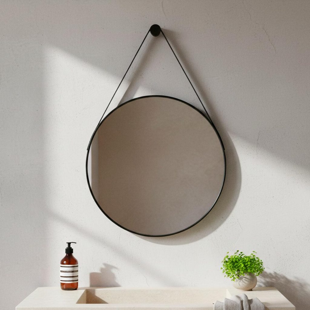 Espelho Redondo 30cm Suporte Escritório Parede Decorativo Presente Moderno Charmoso Fixação Fácil em Oferta na Shopee