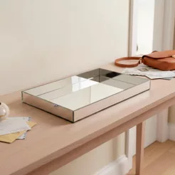 Bandeja Espelhada De Mesa Para Sala Jantar 30x20 Promoção Apartamento Decorativo Casa Perfume Luxo