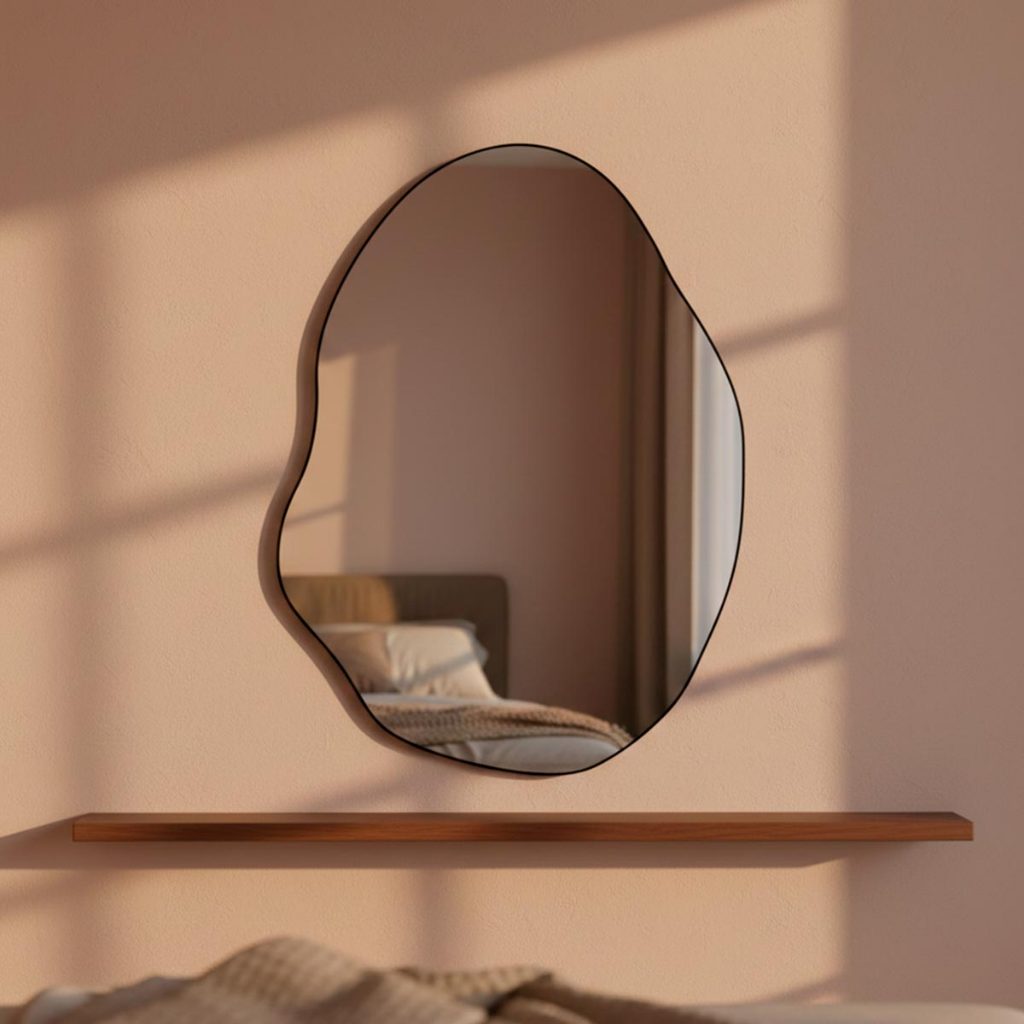 Espelho Pinterest Retrô Lapidado Orgânico 55x75cm de Parede Minimalista Banheiro Hall Entrada Lavabo em Oferta na Shopee