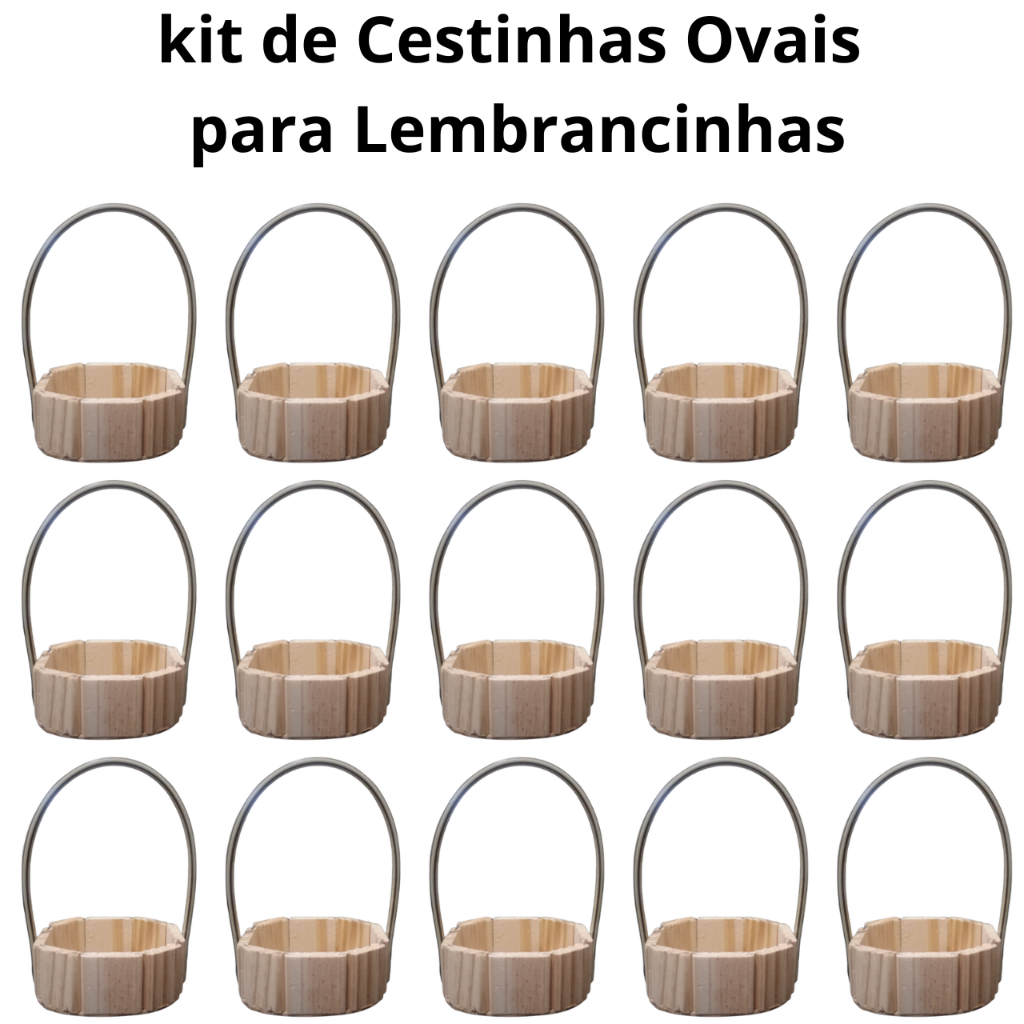 kit 10 Cestinhas Oval 12cm para Lembrancinhas Presentes e Decorações