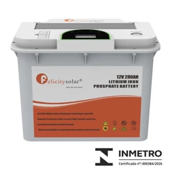 Bateria de Lítio Felicity Solar 12v 280ah Lifepo4