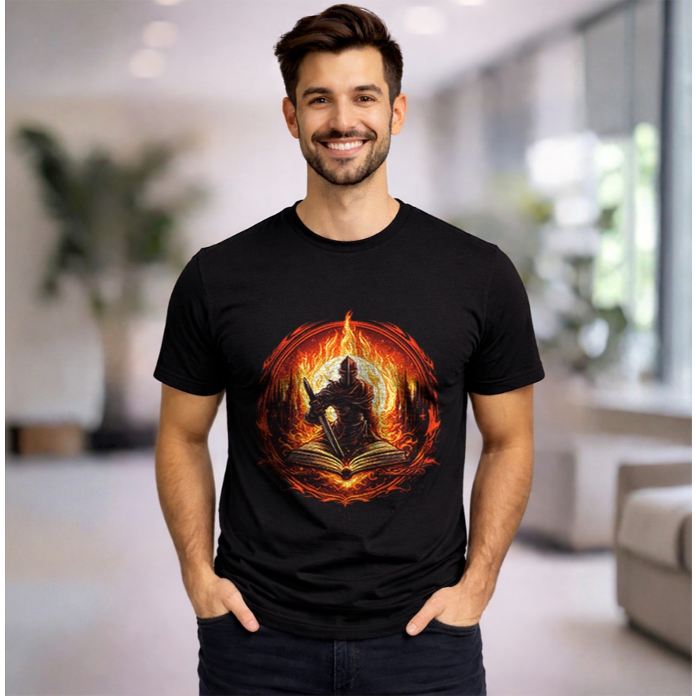 Camiseta Guerreiro efésios 6 cristã Cheio do Espirito Santo Camisa malha 100% algodão malha premium