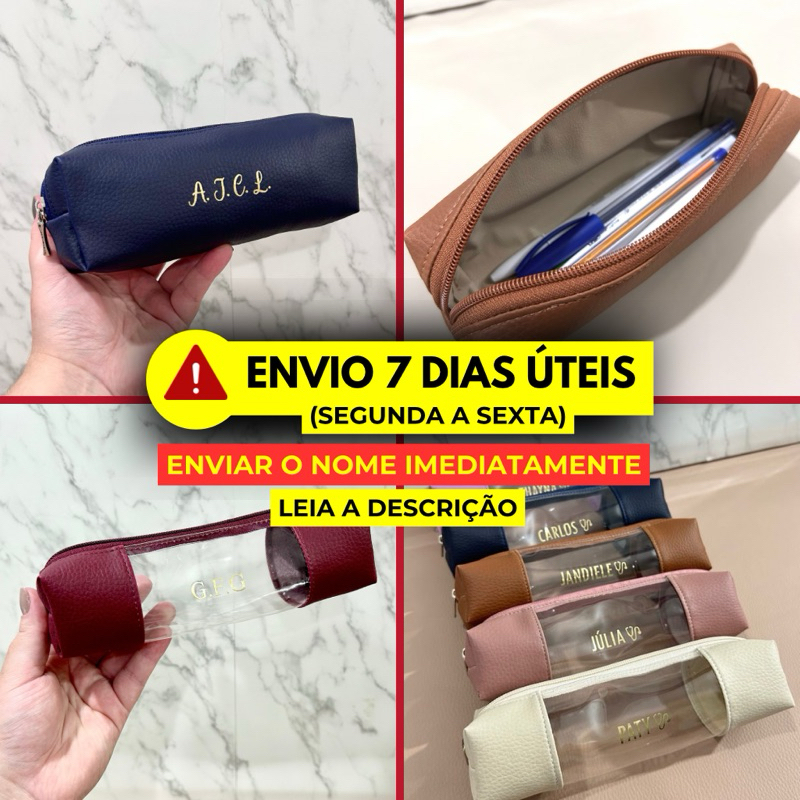 Estojo escolar personalizado com nome ou iniciais estojo de lápis slim odontologia enfermagem medicina em Oferta na Shopee