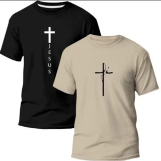 kit 2 camiseta Evangelica Fê Cristã unisexx 100% Algodão em Oferta na Shopee