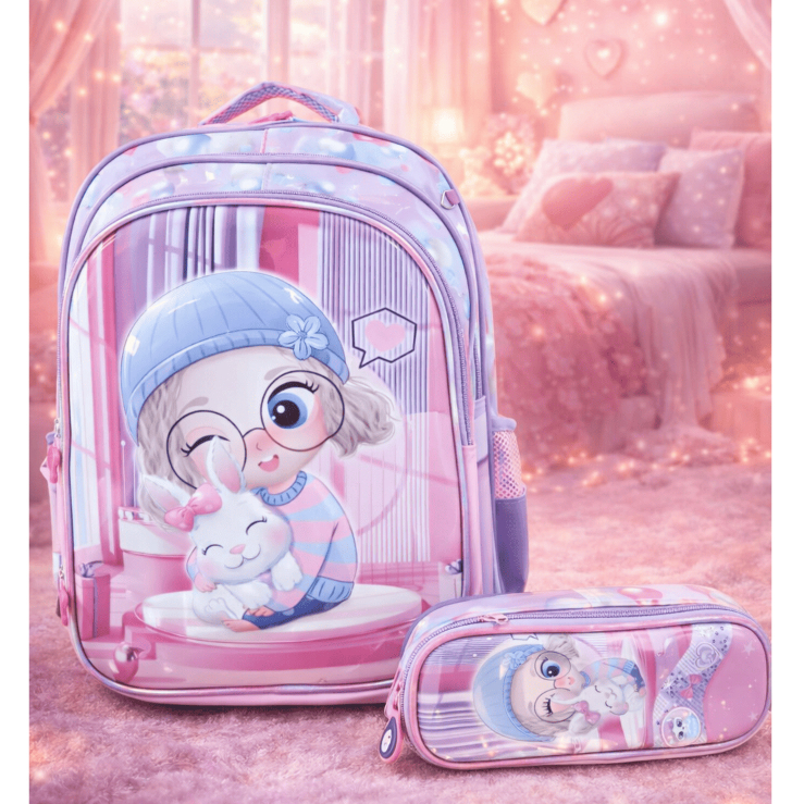 Mochila Infantil Feminina+ Estojo Mochilas Infantis Mochila Escolar Infantil Mochila Infantil Mochila Infantil  Escolar
