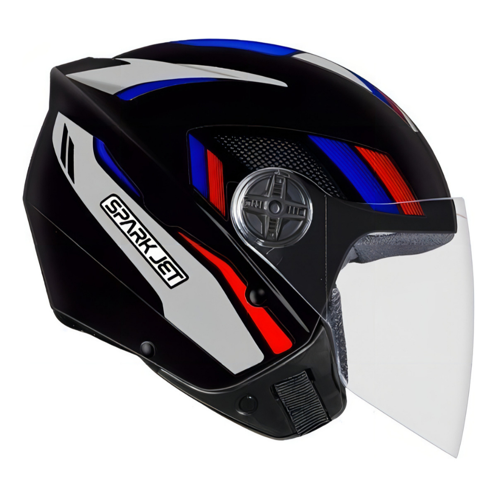 Capacete Moto Aberto Ebf Spark Jet Sting Prateado