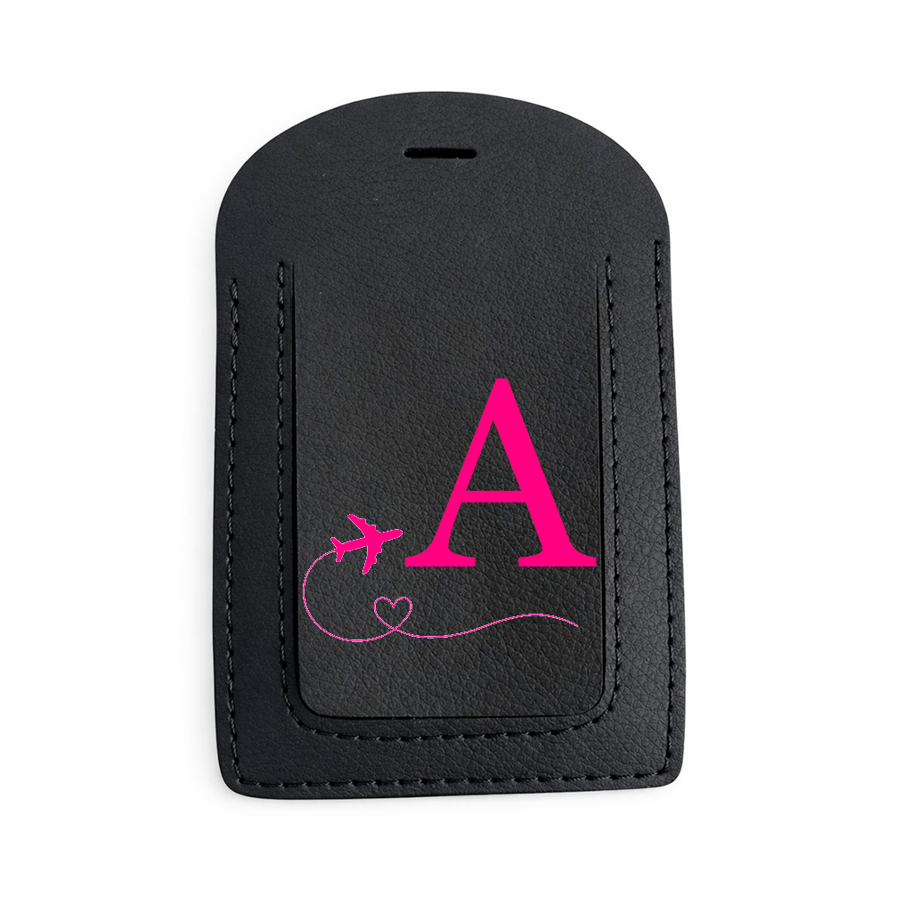 Tag Personalizada Feminina com Inicial Couro Premium Identificador de Mala Bagagem Viagem em Oferta na Shopee