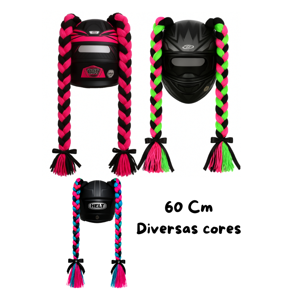 TRANCINHA DE CAPACETE, TRANÇA MOTOPINK MELHOR ACABAMENTO DO MERCADO PAR DE TRANÇA REMOVIVEL em Oferta na Shopee