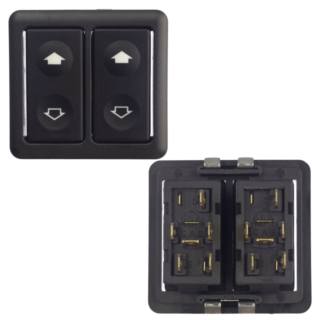 BOTÃO INTERRUPTOR VIDRO ELÉTRICO DUPLO UNIVERSAL 12 PINOS em Oferta na Shopee