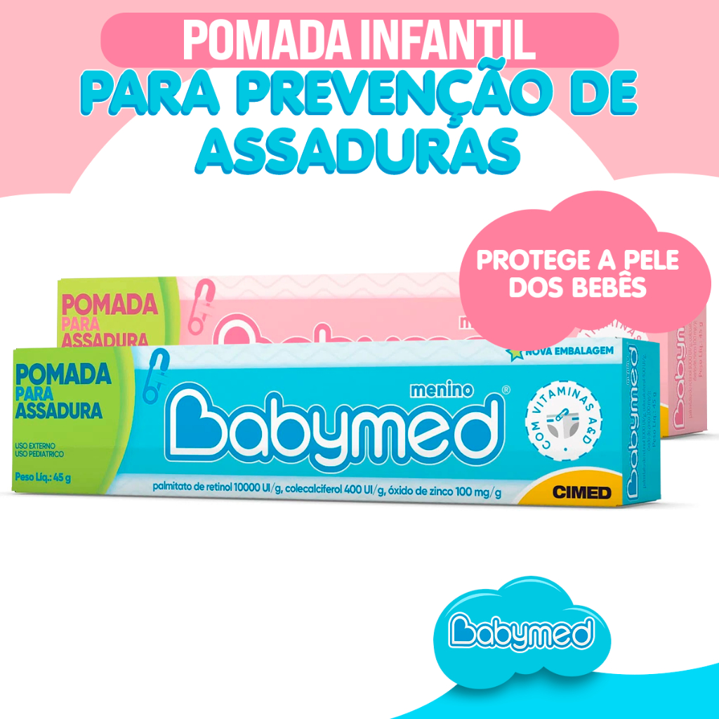 Pomada Infantil Para Prevenção De Assaduras Babymed Cremosa e Hidratante em Oferta na Shopee