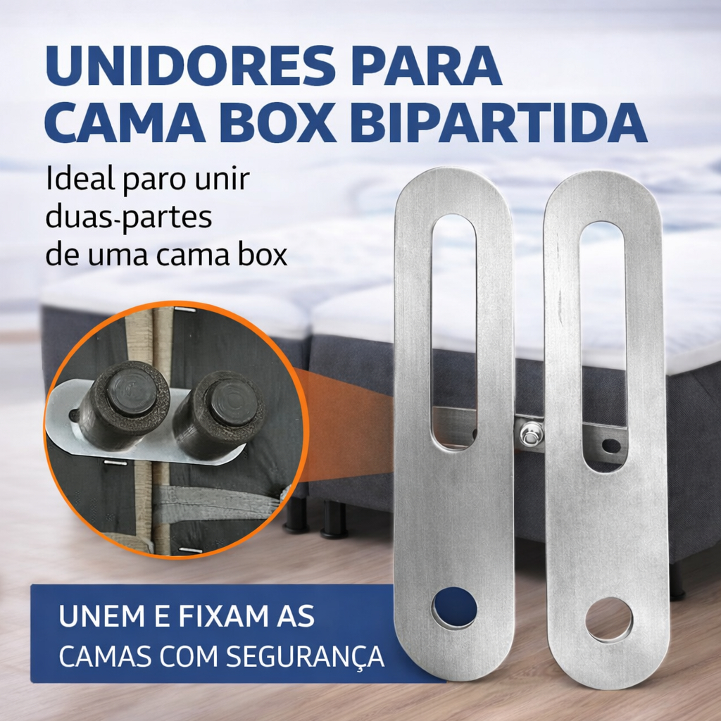 Par Chapa Junção Uniao para Cama Box Casal/Queen/King