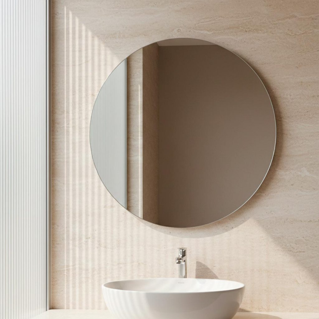 Espelho Redondo Lapidado 60 cm Decoração Casa Sala Banheiro em Oferta na Shopee