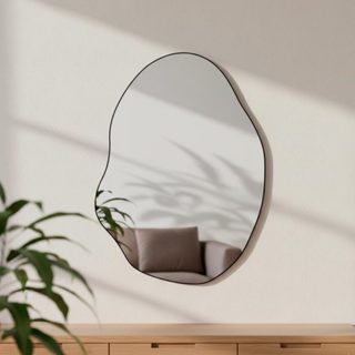 Espelho Orgânico De Parede Sala Lavabo 55x75cm - Mod Rubi em Oferta na Shopee