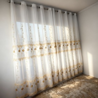 Cortina 4,00 × 2,60  Bordada Com Forro de Microfibra- SURPER PROMOÇÃO em Oferta na Shopee