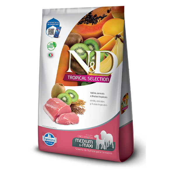 N&D Tropical Suino cão medio e grande 10kg