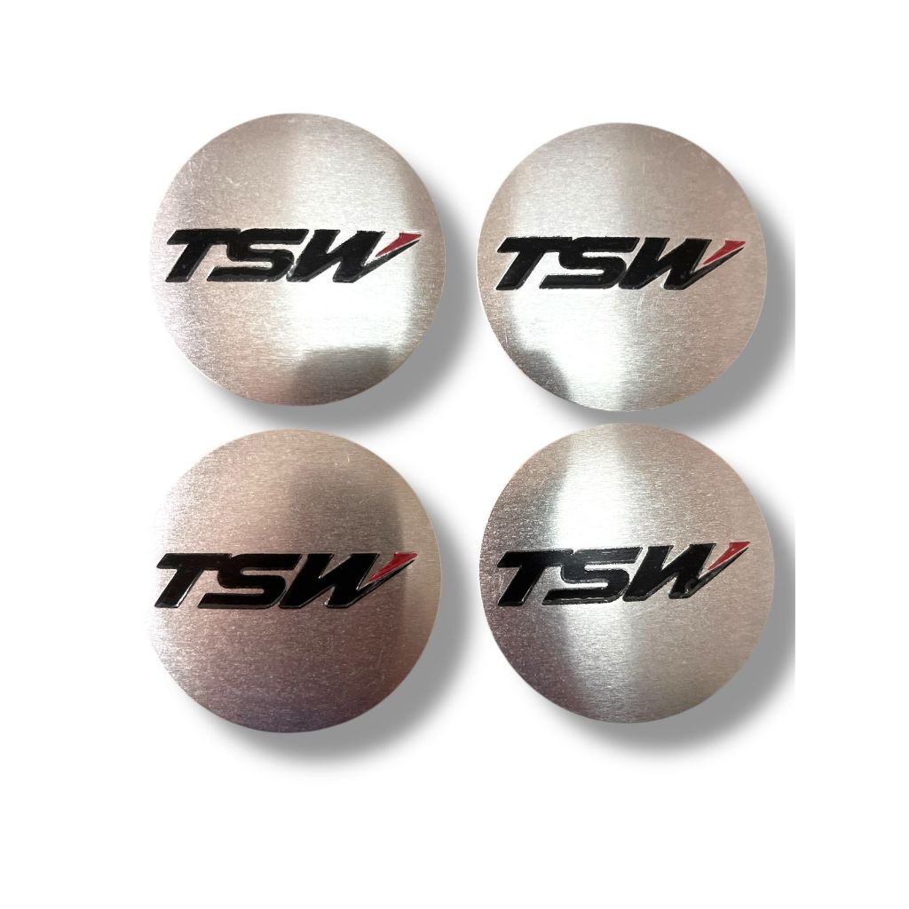 Jogo 4 Emblema Logo Adesivo Roda Tsw 51mm