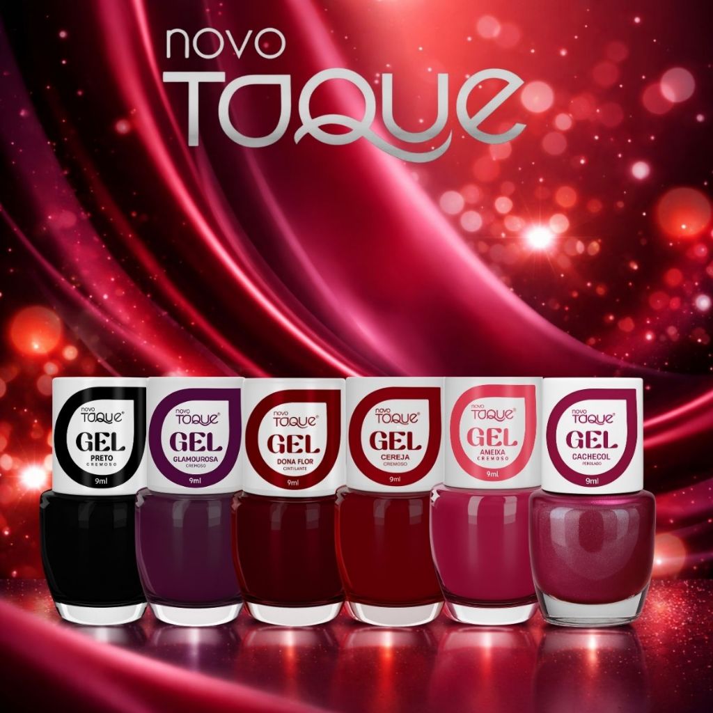 Kit 6 Esmaltes Novo Toque Efeito Gel Tons Escuros Clássicos Manicure Pedicure Longa Duração em Oferta na Shopee