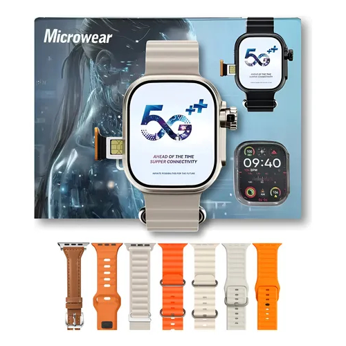 Smartwatch 5g Ultra 3 Ai 16gb Serie 10 Chip 7 pulseira Câmera Caixa Prateado Pulseira Prateado