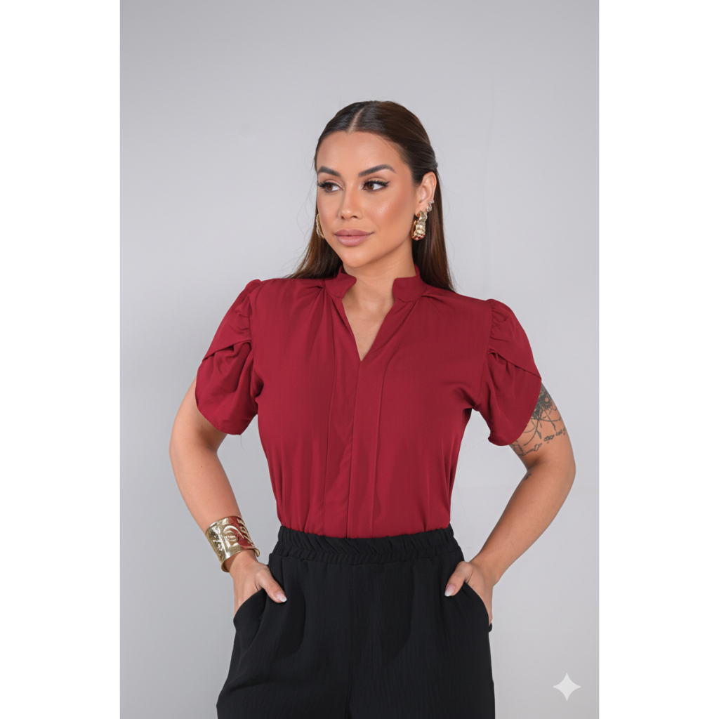 Blusa Feminina Social Dunas Elegante Confortável Look Casual Trabalho Tendencia 2026