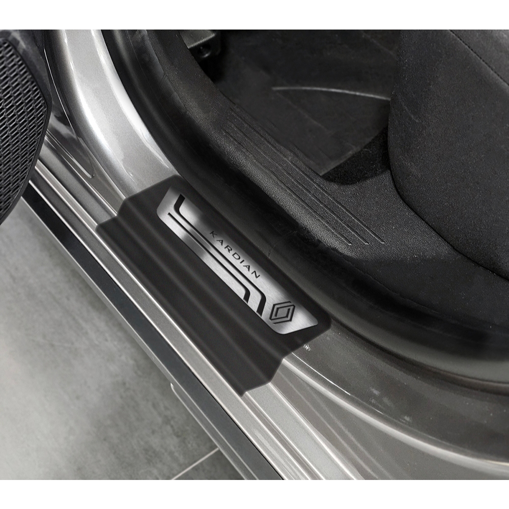 Detalhes do Soleiras Aço Inox Renault Kardian com Vinil adesivo todas as versões