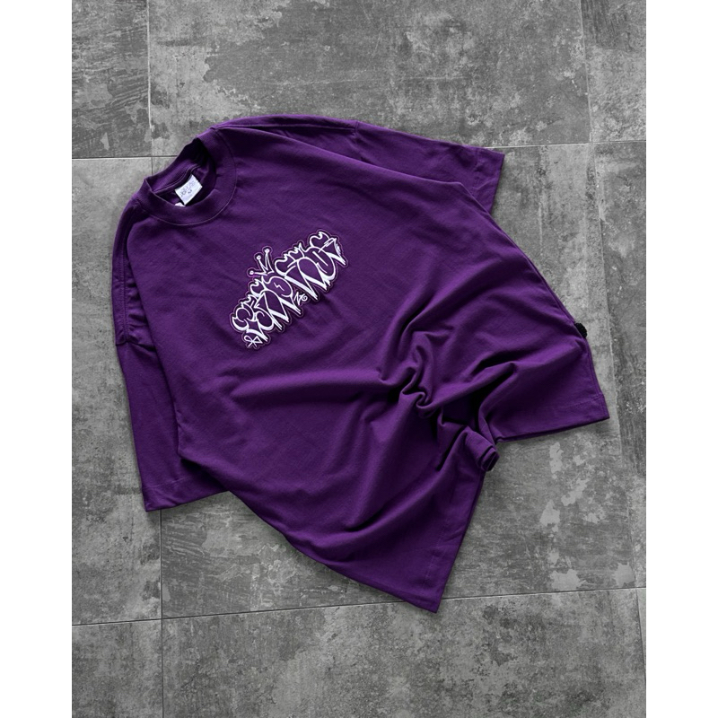 Camiseta Oversized Malhão Tripside Bordado “King” - Roxa