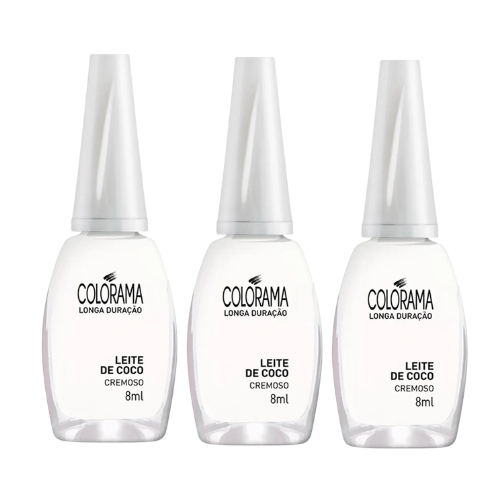 Kit C/3 Esmaltes Colorama Leite de Coco