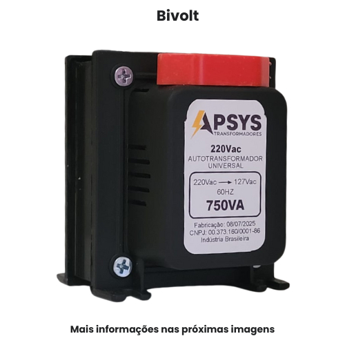 Transformador 750va Bivolt 110-220 / 220-110 Apsys