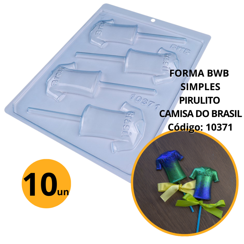1~10 Forma  Bwb Simples Pirulito Camisa Do Brasil Futebol  Copa Do Mundo Cod 10371