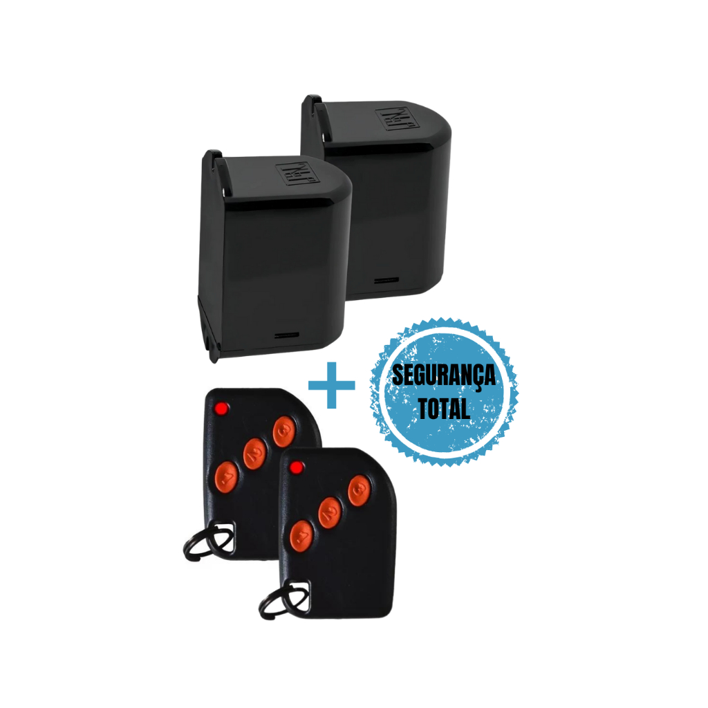 Kit Segurança Portão: Sensor De Barreira JFL IRA-20 + 2 Controles 433Mhz Universal PPA Garen