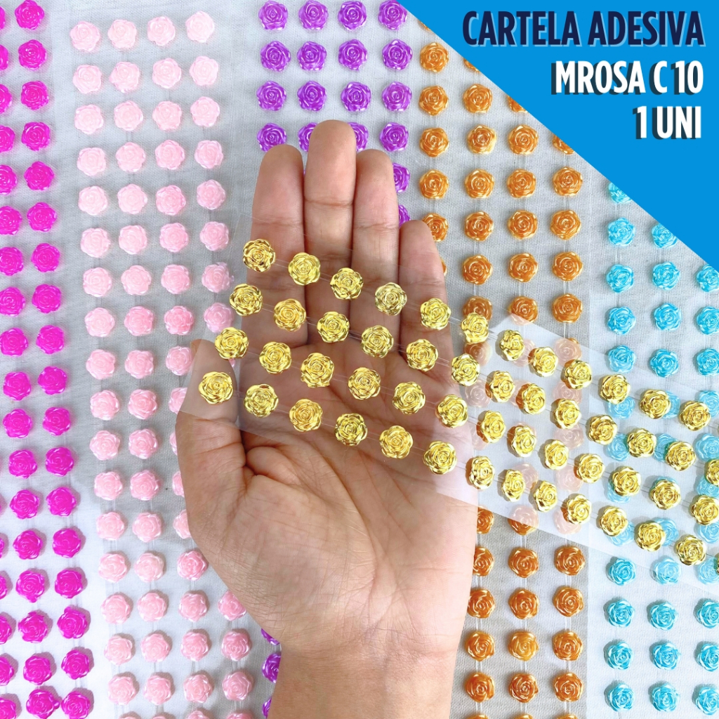 Cartela de Adesivos Rosinha 3D em Alto Relevo Decorativo para Artesanato, Scrapbook e Papelaria - NYBC