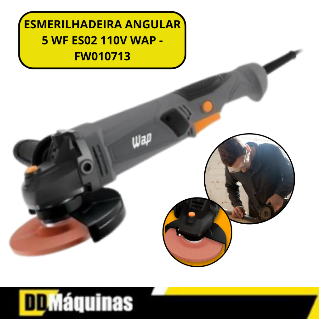 Esmerilhadeira Angular 5 Wap WFES02 Com Protetor De Disco Cor Preto 110V - Wap em Oferta na Shopee