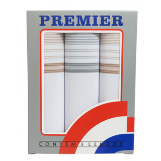 Kit com 3 Lenço de Bolso Masculino Premier Algodão Puro 39x39 cmt em Oferta na Shopee