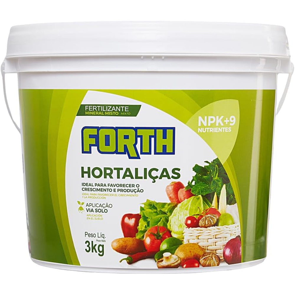 Kit Adubo Fertilizante Forth Hortaliças Produção Crescimento NPK 3kg ou 400g