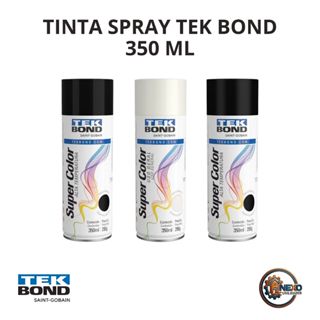 TINTAS SPRAY TEKBOND USO GERAL PRETO FOSCO E BRILHANTE BRANCO BRILHANTE 350ML em Oferta na Shopee
